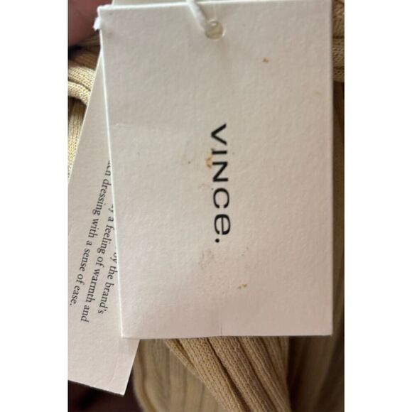 Vince Long Sleeved Ribbed Collar Cardigan in Milk Honey NWT Size Medium - Picture 7 of 8